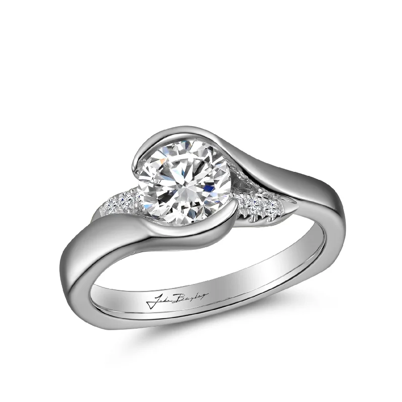 Modern wedding rings with emeralds -John Bagley Signature Solitaire Engagement Ring #316392