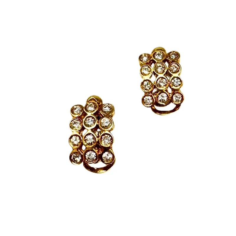 Diamond drop earrings-Jacob Marshak18K Gold Diamond Earrings