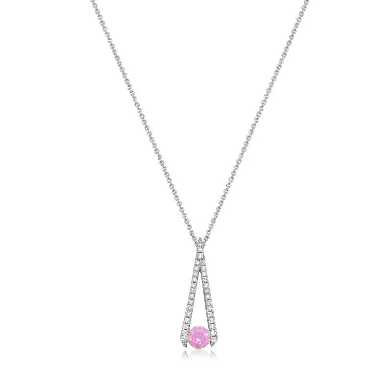 Beautiful pendant necklaces for women -18K White Gold Morganite Pendant Necklace