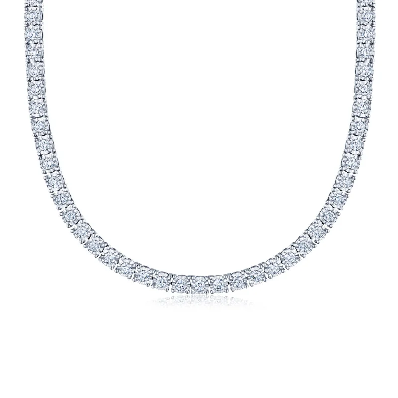 Pearl drop necklaces for evening wear -Diamond Sunburst Line Necklace