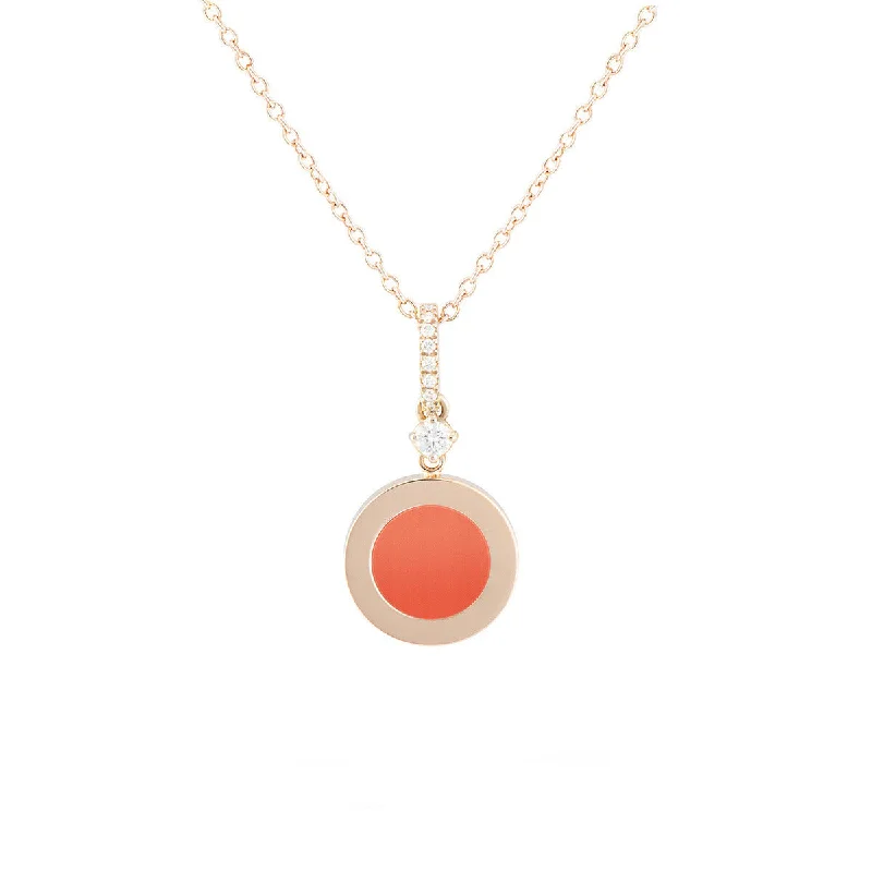 Gothic-style necklaces for bold fashion -Necklace with Coral and Diamonds