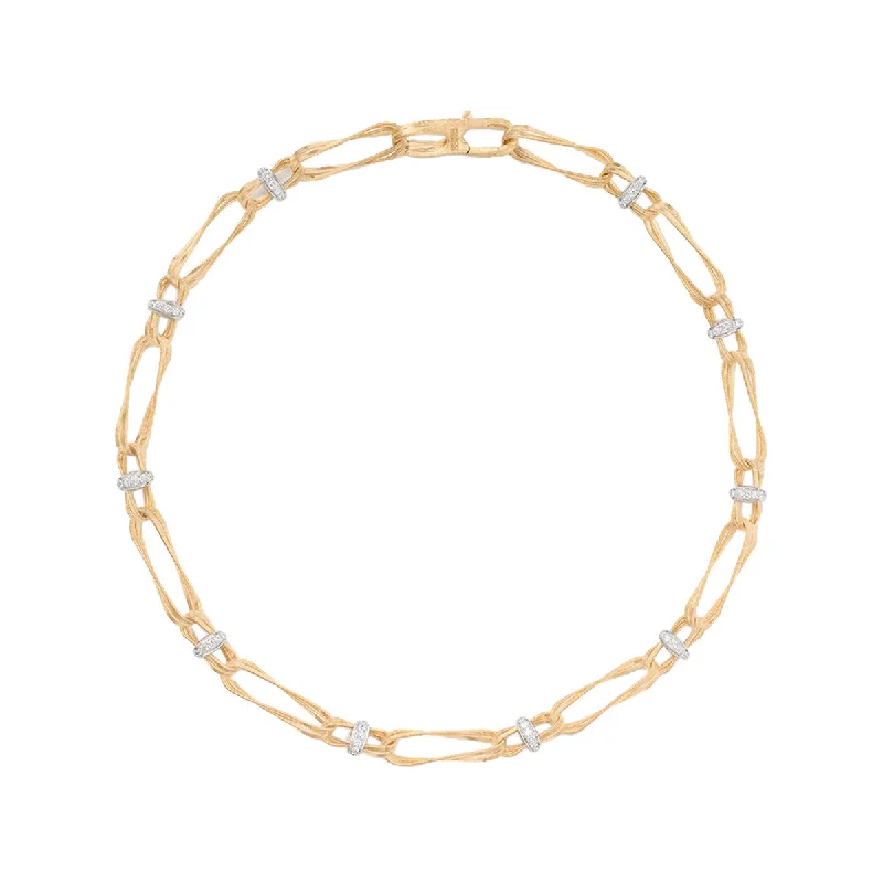 Affordable necklaces under $50 -18K Yellow Gold Twisted Double Coil Link Necklace With Diamonds