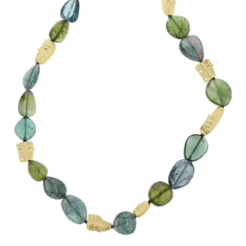 Statement necklaces for evening dresses -The Big Sleep Beaded Matte Tourmaline Necklace