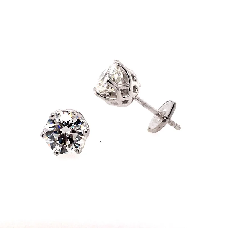 Geometric diamond earrings-2.0 ctw Diamond Stud Earrings in White Gold "Best Collection" by B&C