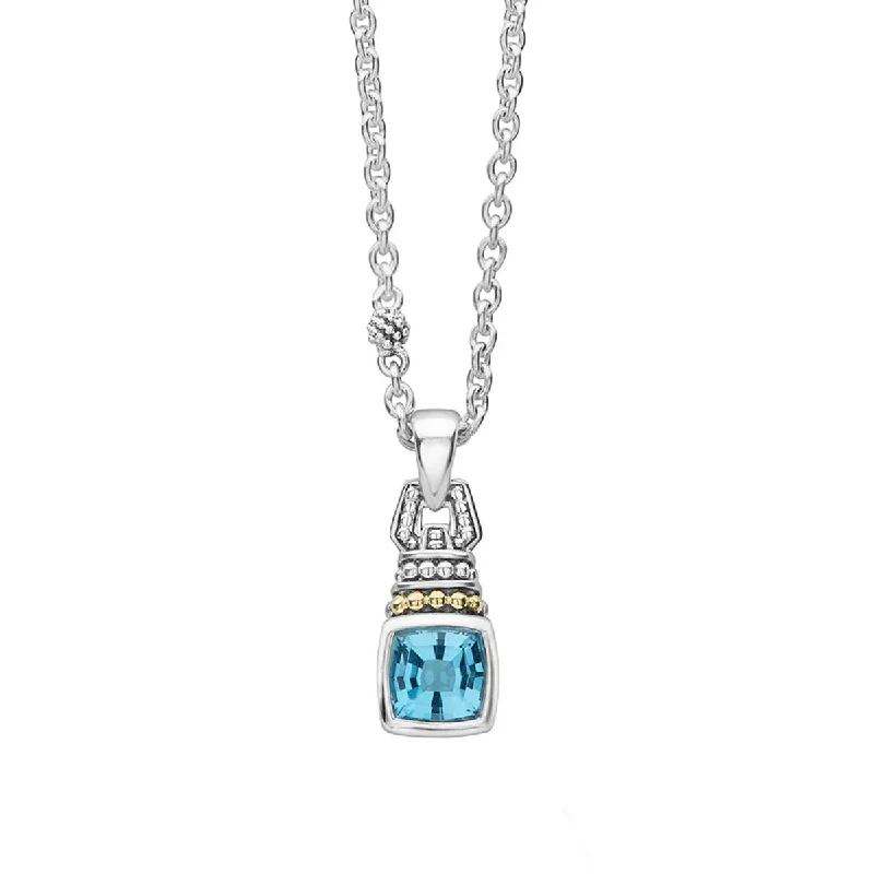 Trendy choker necklaces for women -Swiss Blue Topaz Pendant Necklace