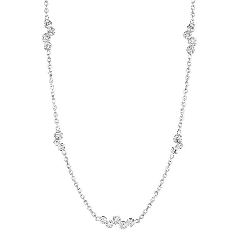 Layered chain necklaces for trendy looks -18k White Gold Stardust Necklace