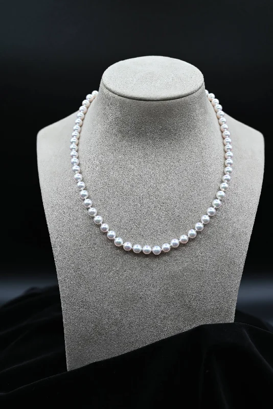 Custom engraving necklaces for family gifts -Fresh Water Cultured White Pearl Necklace