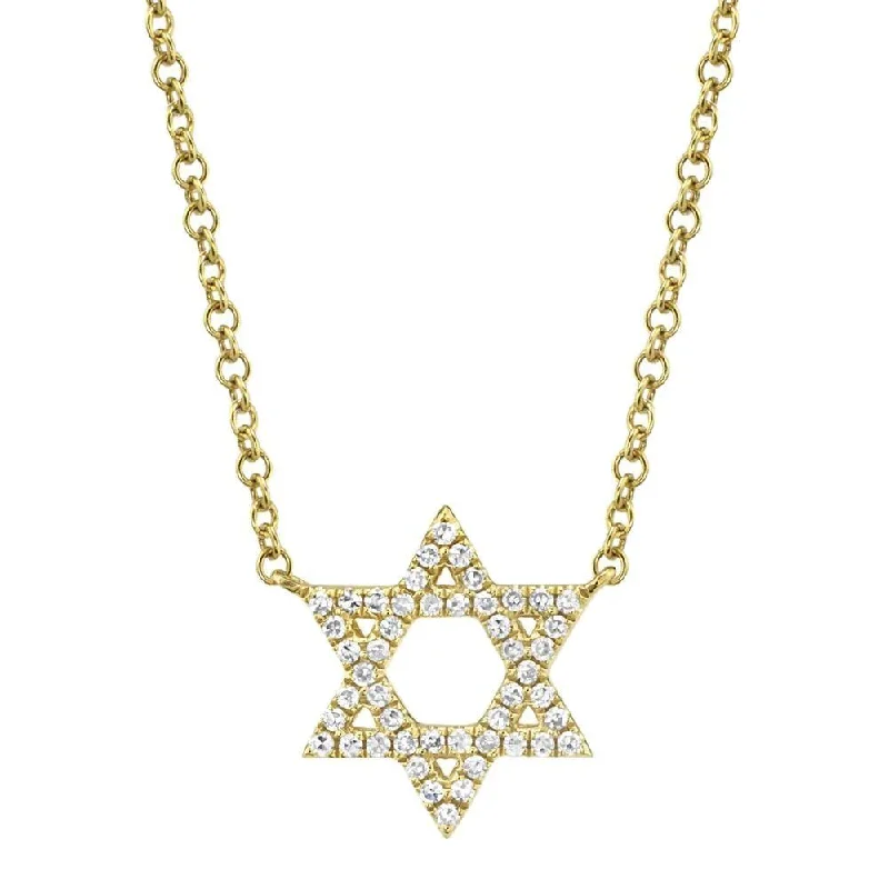 Statement necklaces with gemstone pendants -Diamond Star of David Necklace