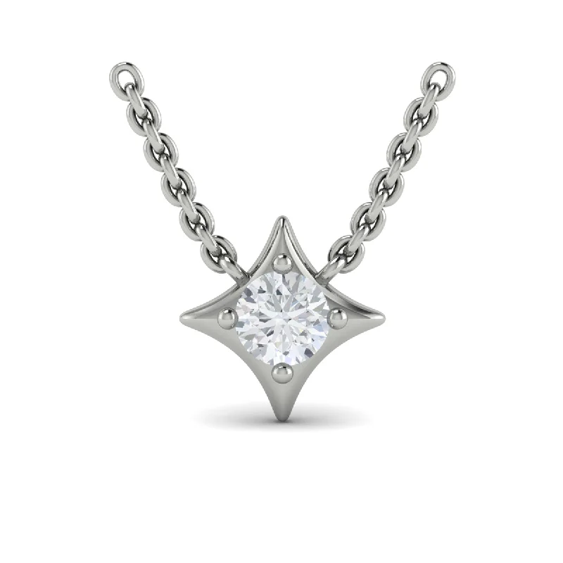 Vintage-inspired pendant necklaces for elegance -Vlora Estrella 14k White Gold and Diamond Necklace VP60224