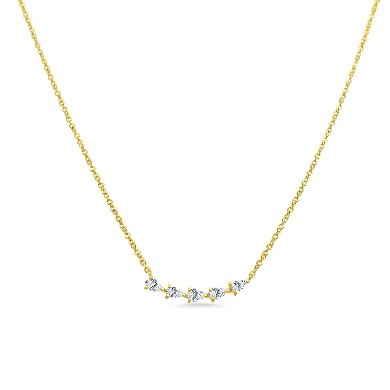 Luxury diamond necklaces for anniversaries -Chasing Pear Curve Necklace