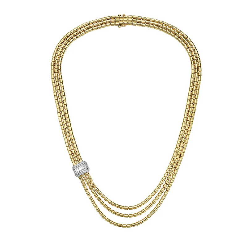 Simple chain necklaces for layering -Triple Drape 16.5" Necklace