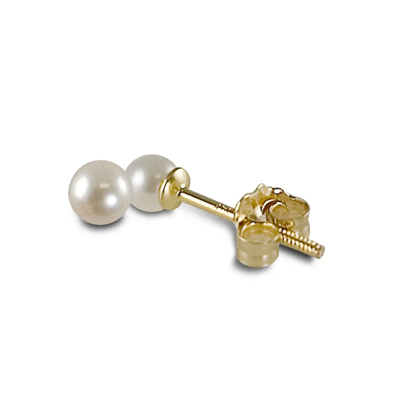 Women’s hoop earrings-14KT Yellow Gold Akoya Pearl Earring