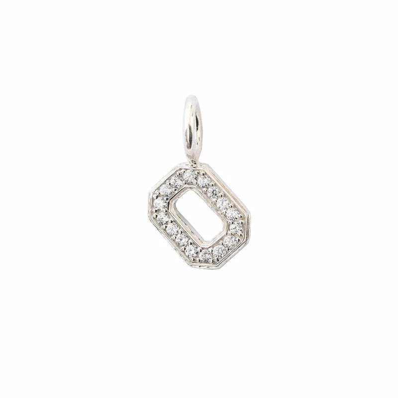 Luxury diamond necklaces for anniversaries -OSU Block "O" Charm with Diamonds