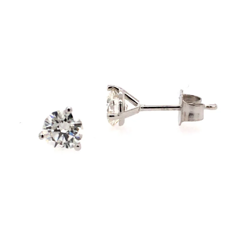 Gold diamond earrings-3/4 CTW Diamond Stud Earrings in White Gold "Better" Collection