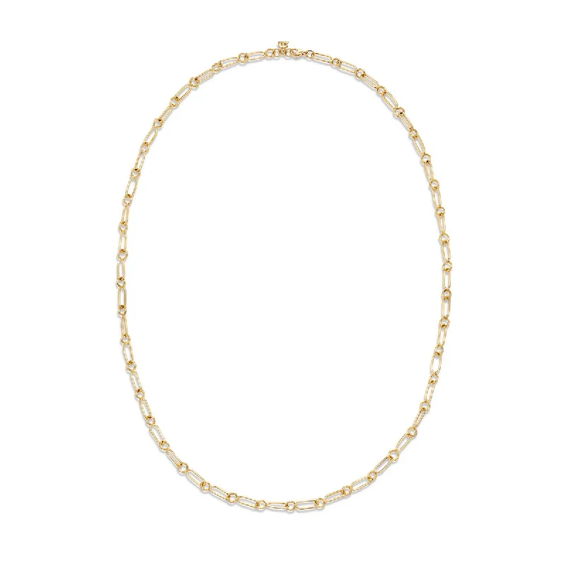 Elegant pearl necklaces for weddings -18K Small River Chain