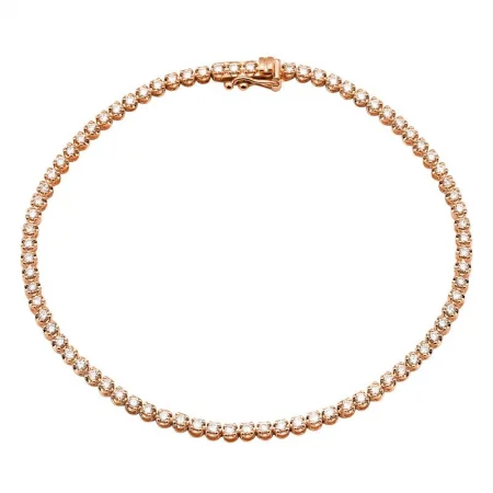 Minimalist bracelets with geometric designs -14K Rose Gold 1.00ct Diamond Tennis Bracelet