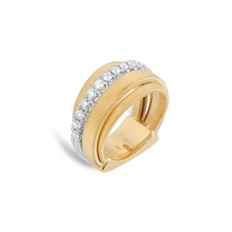 Adjustable gold rings for comfort -18k Yellow Gold Masai Collection Diamond Ring