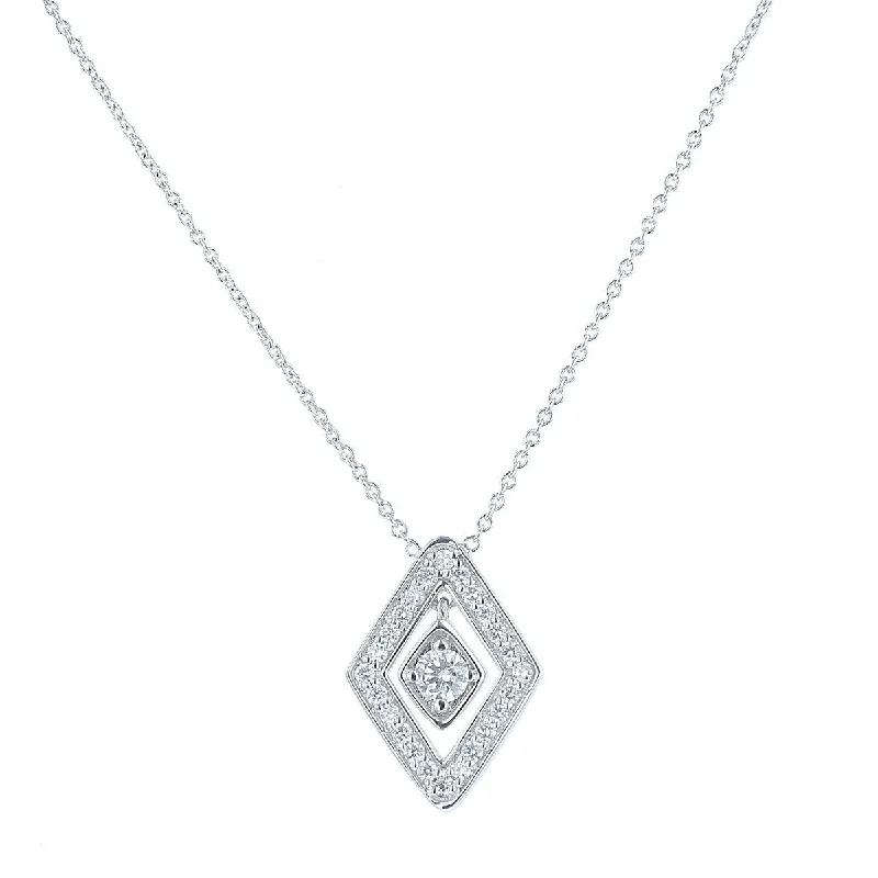 Simple and elegant silver pendant necklaces -Diamonte 18K Gold Diamond Necklace