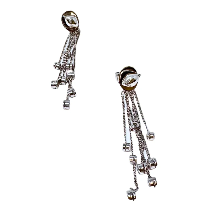 Gold stud earrings for men-18K White Gold Diamond Earrings