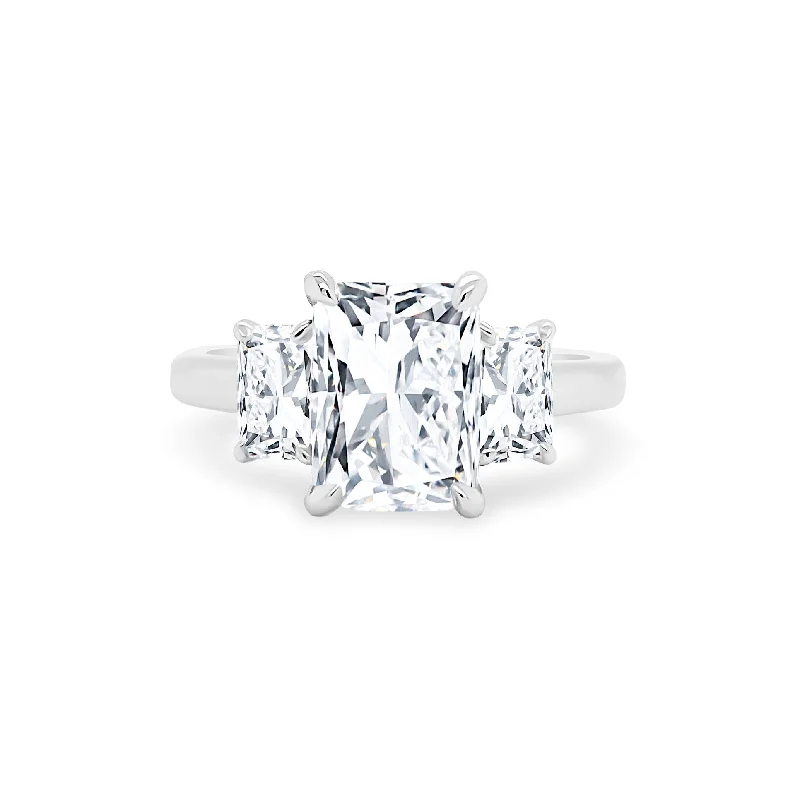 Wedding rings with diamonds for women -Triple Radiant Cut