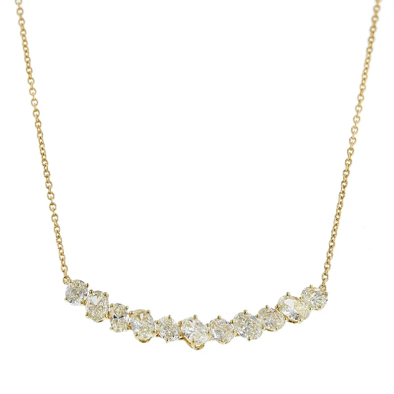 Elegant crystal necklaces for evening events -Salavetti 18K Yellow Gold Diamond Brillante Necklace