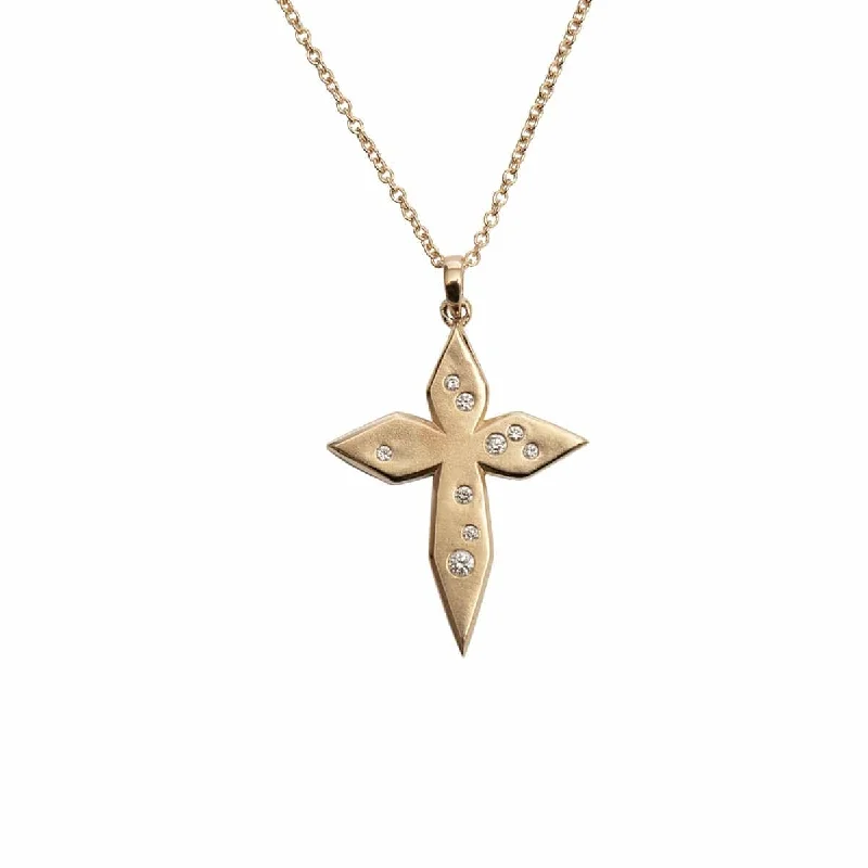 Religious necklaces for spiritual people -Scattered Diamond Cross Necklace