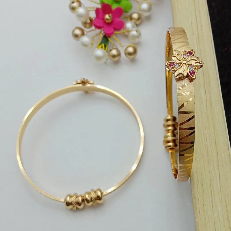 Custom bangles for anniversary gifts -SP Jewellery Gold Plated Openable Kada