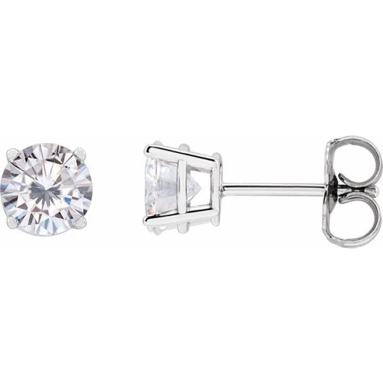 Custom diamond earrings-Platinum 5.5 mm Stuller Lab-Grown Moissanite Stud Earrings