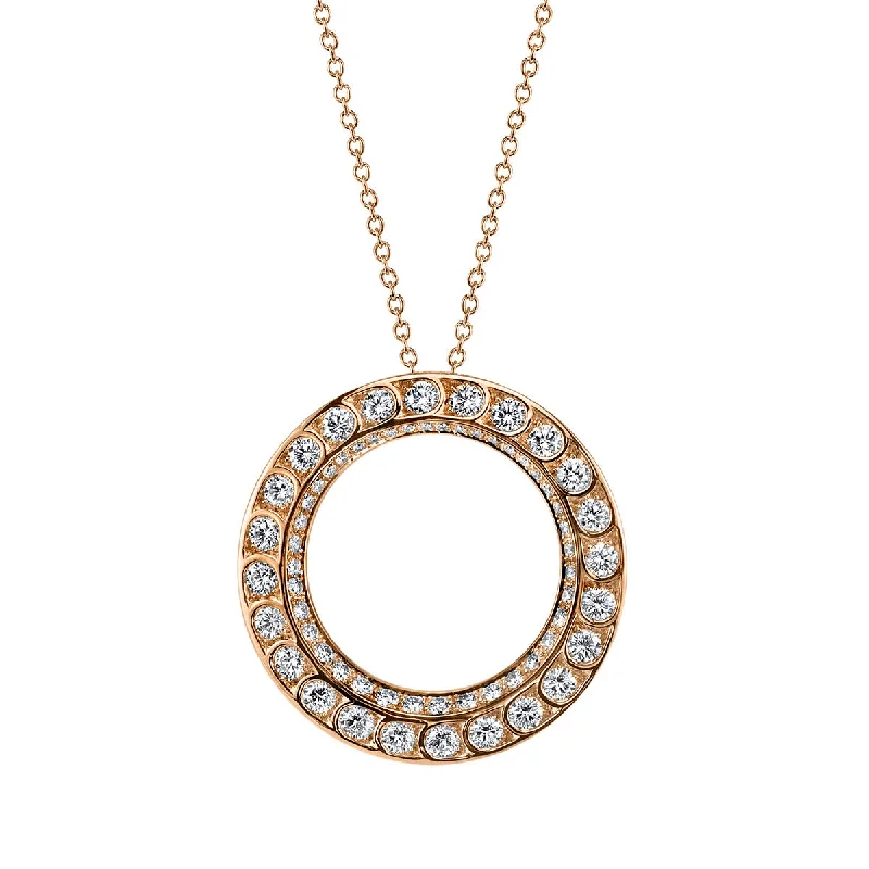 Creative jewelry necklaces for unique gifts -Scallop Artisan Diamond Medium Circle Necklace