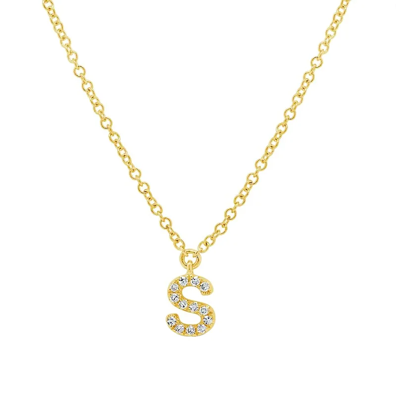 Jewelry necklaces for luxury gifts -Diamond Initial Pendant - Letter S