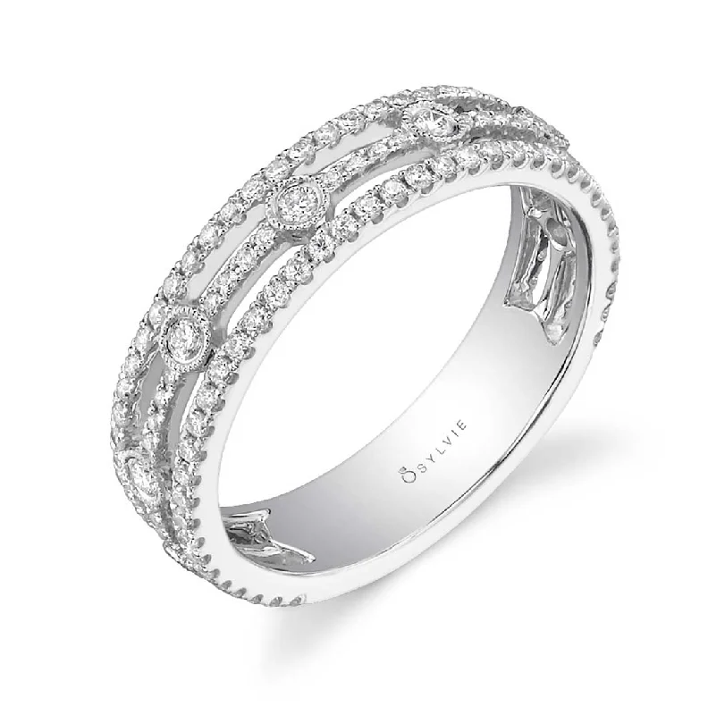 Unique promise rings for couples -Sylvie Modern Diamond Ring FR502