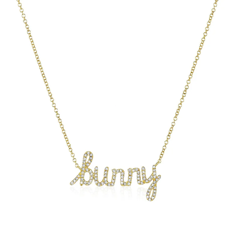 Necklaces with initials for bridesmaids -Diamond Script Personalized Name Necklace