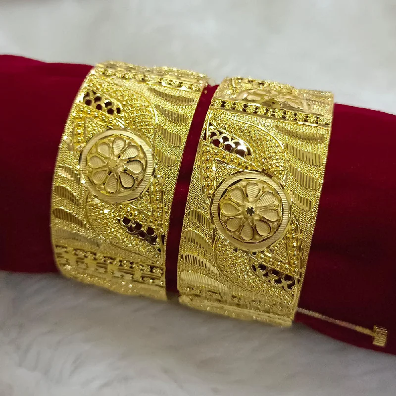 Classic gold bangles for formal events -Pari Art Jewellery Forming Openable Bangles Set