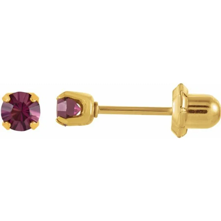 Vintage wedding earrings-24K Gold-Plated Stainless Steel Imitation Amethyst Inverness® Piercing Earrings