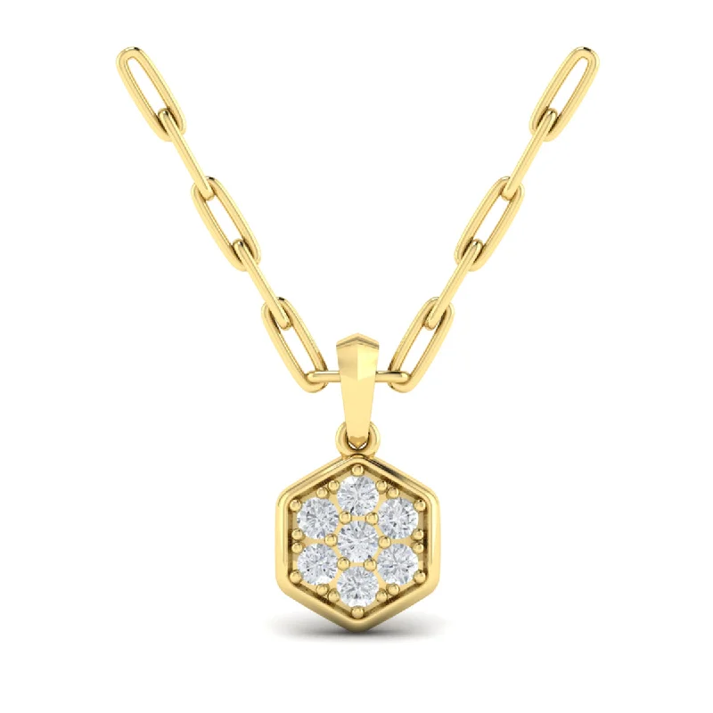 Luxurious gemstone necklaces for evening wear -Vlora Serafina 14k Yellow Gold and Diamond Necklace VP60701