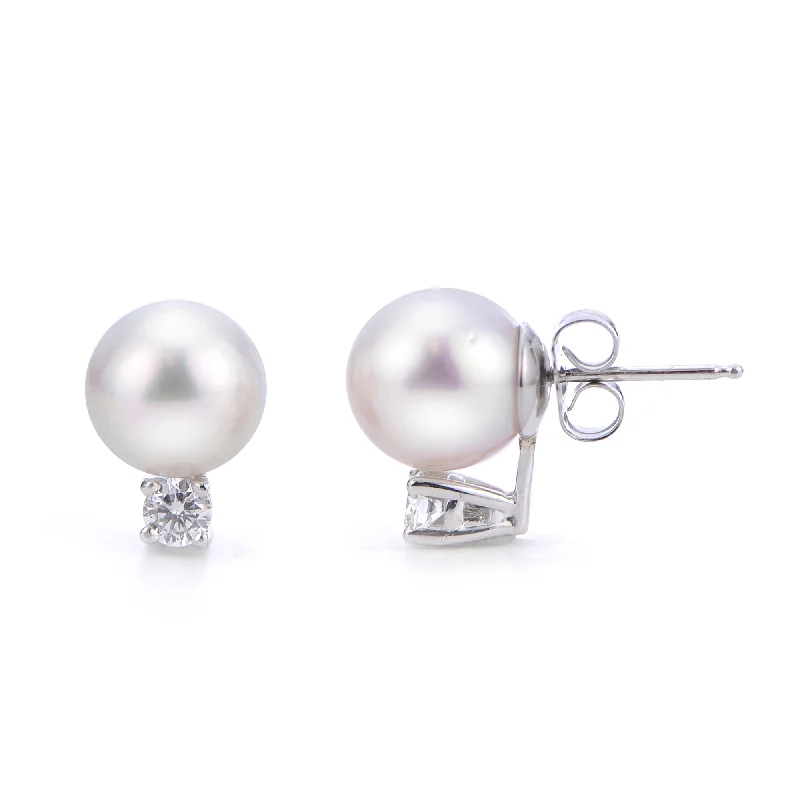 Pearl hoop earrings-14KT White Gold South Sea Pearl Earring