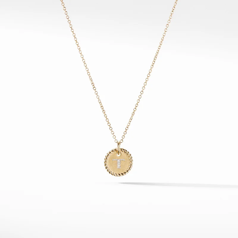 Best necklaces for gift ideas -Initial "T" Pendant with Diamonds