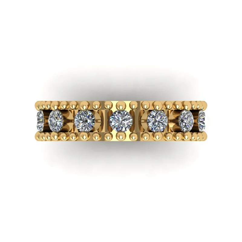 Wedding rings with rubies for elegance -Diamond Bar Band