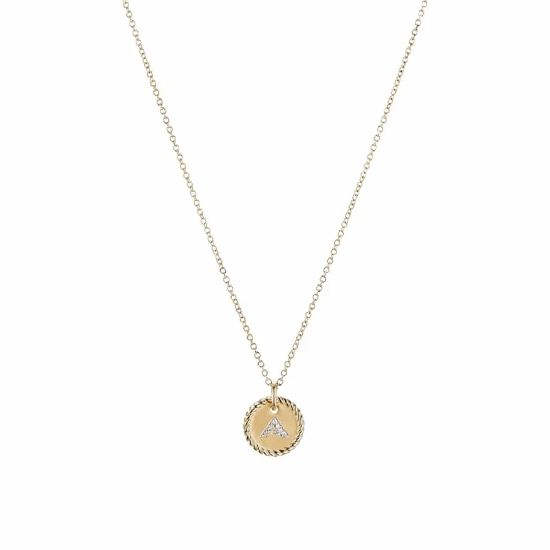 Unique art-inspired necklaces -Initial "A" Pendant with Diamonds