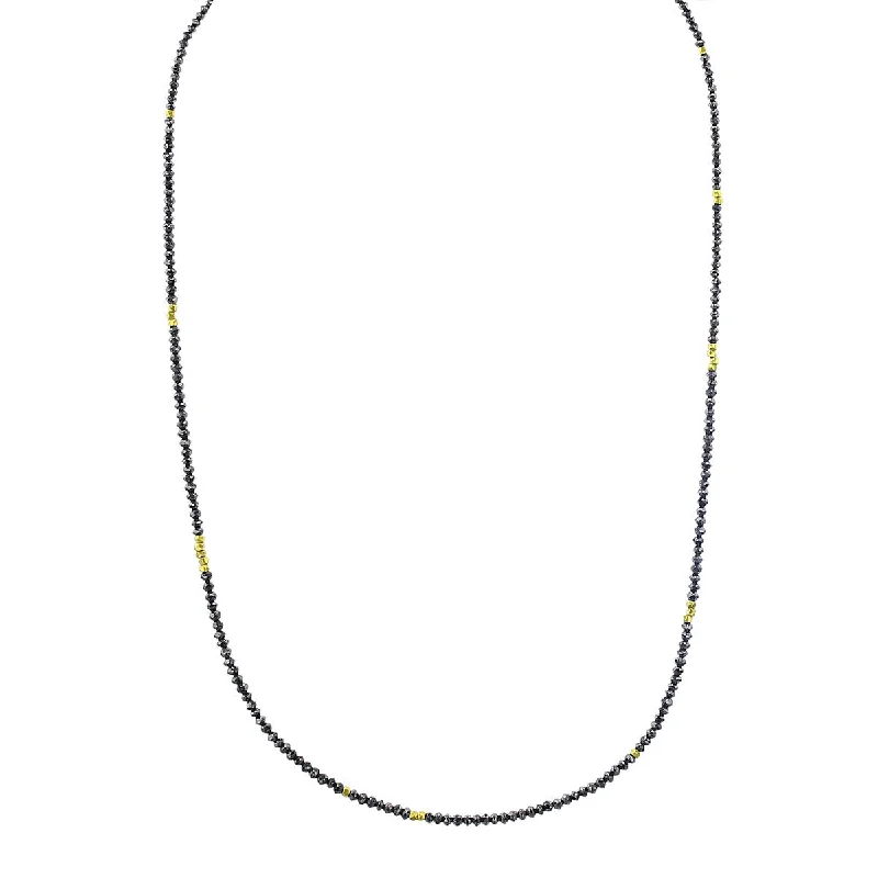 Zodiac sign necklaces for astrology lovers -The Noir Black Diamond and Gold Bead Necklace