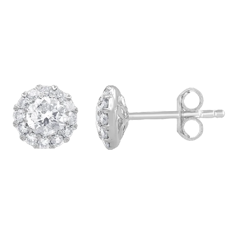 Colored diamond earrings-LAB-Created 1.0ctw Diamond Stud Earrings in White Gold