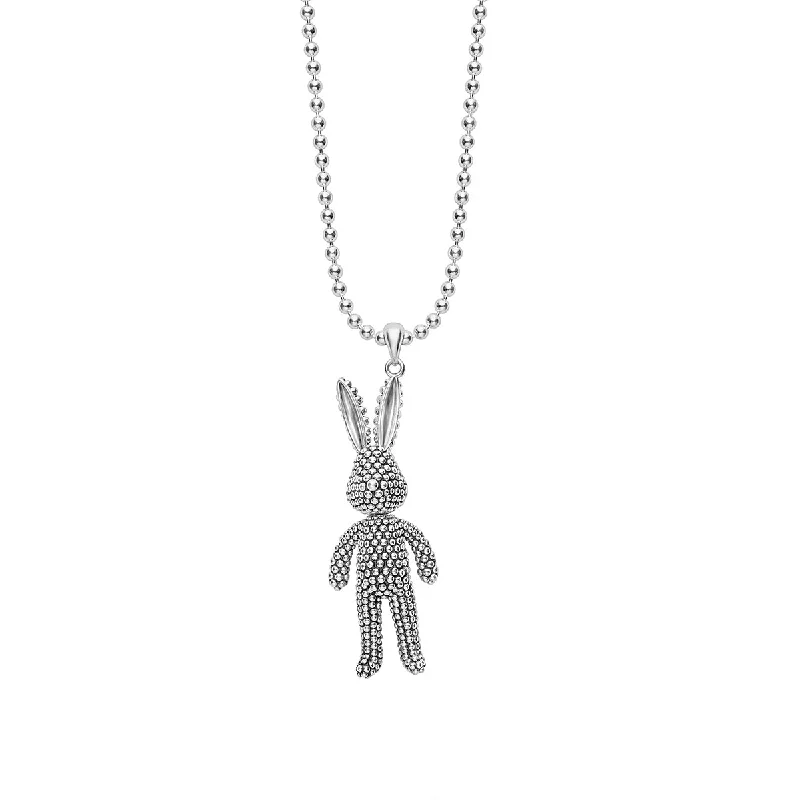 Layered chain necklaces for trendy looks -Rare Wonders Moving Rabbit Pendant Necklace