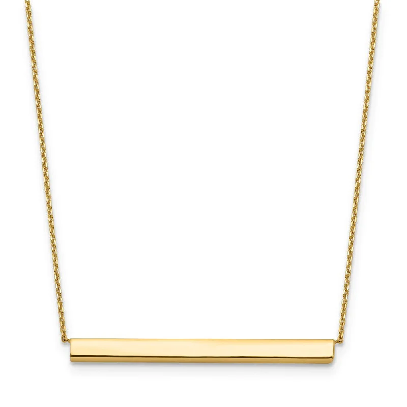 Boho style necklaces for summer -Leslie's 14K Polished Bar 2in ext. 18" Necklace LF1132