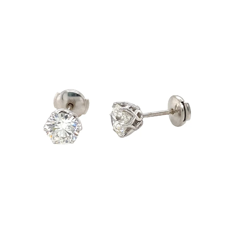 Elegant drop earrings for women-2.5ctw Diamond Stud Earrings in White Gold "Best Collection" by B&C