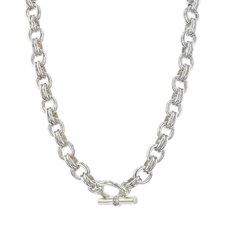 Designer necklaces for red carpet events -Slane Sterling Silver 16-Inch Oval Link Necklace