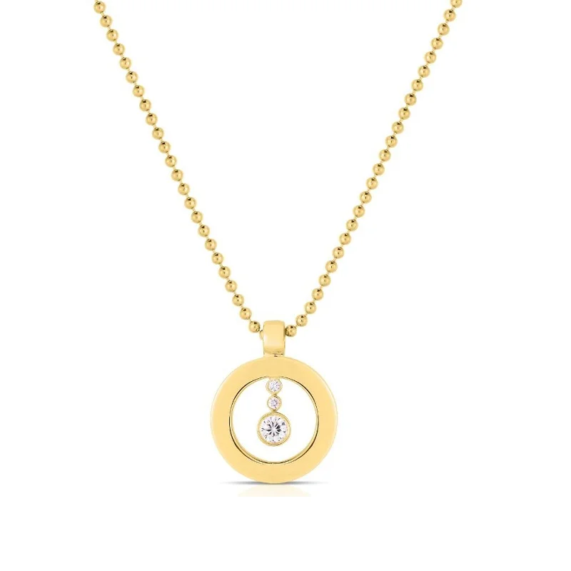 Necklaces for bridesmaid gifts -18k Yellow Gold Cento Diamond O Necklace