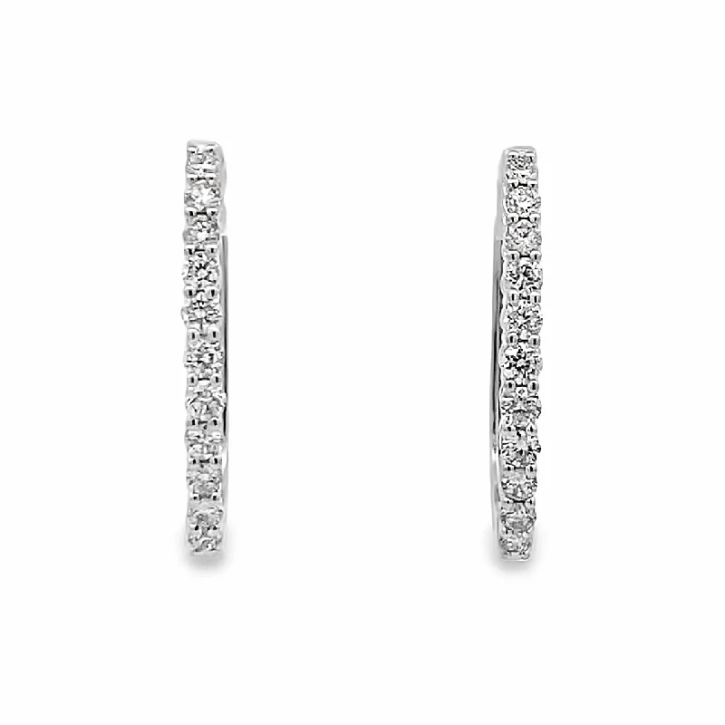 Butterfly earrings-3/4 CTW Diamond Hoop Earrings in White Gold