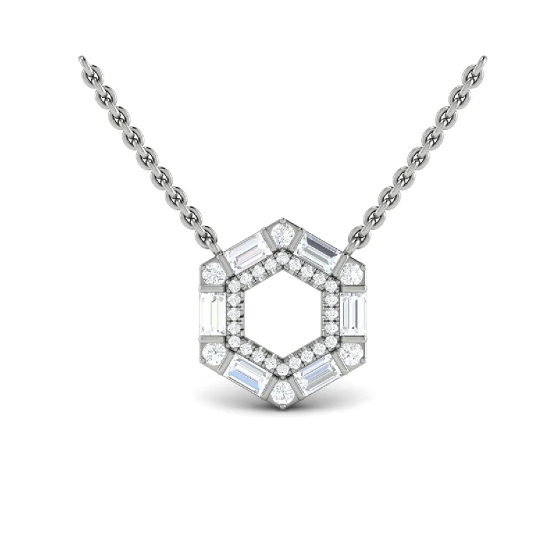 Trendy necklaces for casual day wear -Vlora Serafina 14k White Gold and Diamond Necklace VP60329