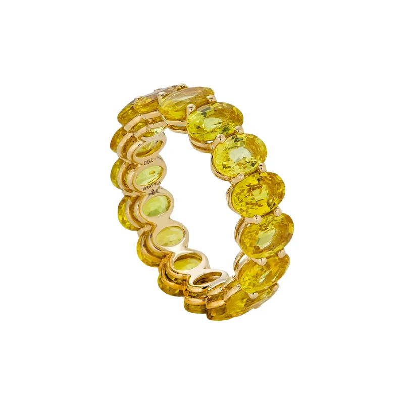 Adjustable rings for all finger sizes -Yellow Sapphire Eternity Band