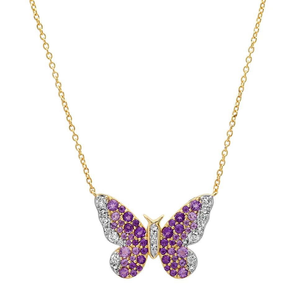 Bohemian-style beaded necklaces for women -Ombre Butterfly Necklace